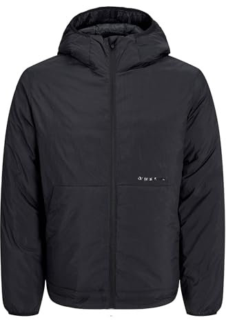 JACK & JONES Herren Shell-Jacke JORVESTERBRO Insulated Hood Jacket SN 12252917,Schwarz,XXL
