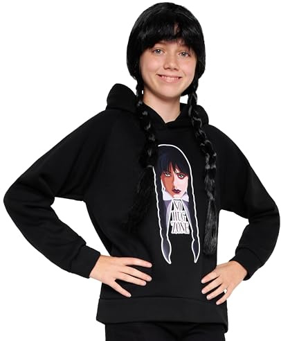 Wednesday Felpa Bambina - Felpa Ragazza con Cappuccio 7-16 Anni di mercoledì Addams - Felpe Morbido Cotone Gadget Regalo
