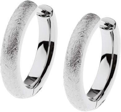Ernstes Design Creolen evia Ohrringe E654 gekratzt 16 mm Edelstahl