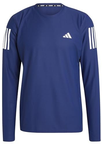 adidas Men's Own The Run Long Sleeve Tee, Dark Blue, XL