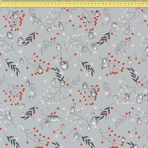 DreamRoots Oxford Weihnachtsstoff Meterware - Wasserabweisender Deko Stoff OEKO-TEX 220 g/m2 600D mit Weihnachtsmotiv zum Nähen,DIY,Tischdecken & Basteln