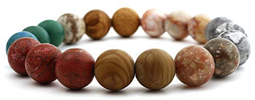 KARFRI Stein-Armband, Naturstein-Perlen-Armband, Galaxie-Armband, Sternenhimmel-Universum, Naturstein-Matt-Achat-Armband, 10 mm, personalisierte Kleidung, Accessoires, Schmuck