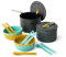Sea to Summit - Frontier Ultralight Two Pot Cook Set - 4 People, 14 Piece - 2L & 3L Non-Stick Pots + Strainer Lid + 4 Bowls, Knives, Sporks - BPA-Free - Hard Anodised Alu Camping Cookware - 867g