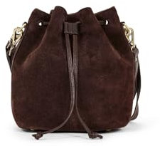 HOLZRICHTER Berlin - Beuteltasche aus Leder für Damen (No 1-1), 26x21x14 cm Schultertasche, Echtleder Bucket Bag, Handtasche in Kaffee