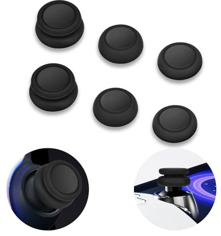 DLseego Thumbstick Grip Caps for PlayStation Portal,Anti-Slip Soft Silicone Thumb Stick Caps Anti-Fingerprint Controller Grips 6PCS Thumb Grip Cap for PS Portal-Black