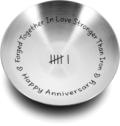 Octamber 6th Anniversary Iron Gifts for Him Her 6 Year Wedding Anniversary Decoration for Wife Husband 4 Ring Holder Jewelry Dish for Women Men Iron Gifts for 6th Anniversary for Him Her Ring Holder