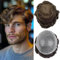 Herren Toupet Haar System für Männer 0,02-0,03mm Ultra-Dünne Haut 100% echtes Echthaar Toupet für Männer Licht mittlere Dichte Haarteil Basisgröße 8x10 Zoll （4#）