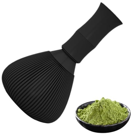 Fouet à matcha en silicone, fouet à poudre de thé vert Matcha, machine à matcha en résine avec tête amovible, outil de brosse à poudre Matcha, fouet à poudre réutilisable avec support à fouet