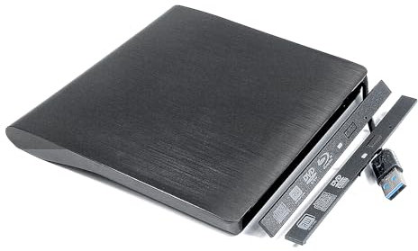 Custodia ultra sottile USB 3.0 per lettore DVD, CD, Blu-ray, masterizzatore esterno, per laptop, notebook, PC, computer interno 9,5 9,0 mm Slim SATA Optical Drive portatile ODD Caddy nero