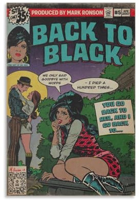 Gufatoo Amy-Poster, Weinhaus, Musik, Sänger, Comics, Vintage-Musikposter für Zimmer, ästhetische Leinwand, Wandkunst, Schlafzimmerdekoration, 30 x 45 cm