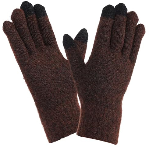PATIKIL 8,7 x 3,5 Touchscreen Winterhandschuhe, 1 Paar Unisex-Strickhandschuhe Touchscreen-Handschuhe Fahren Warme Handschuhe in gängiger Größe für Männer und Frauen, Dunkelbraun