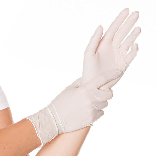 FRANZ MENSCH Hygonorm Nitrilhandschuhe Safe Fit | puderfrei, Karton, weiß, 9/L, 24cm, Spenderbox (200 Stk.) Packung 6/XS 24cm weiß Spenderbox (200 Stk.)