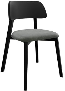 Mirjan24 Esszimmerstuhl Dolior, Stuhl für Arbeitszimmer, Esszimmer, Küchenstuhl, Rahmen aus Buchenholz, Sitz gepolstert (Schwarz/Magic Velvet 2217)