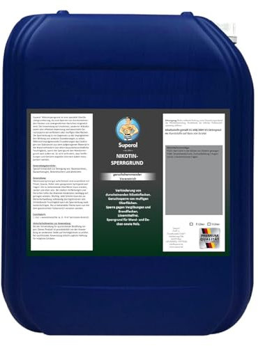 Superol Nikotin-Sperrgrund | Voranstrich Sperrgrundierung Lösemittelfrei Geruchssperre Sperrgrund für Wand- und Decken sowie Holz | keine Farbe (1 Liter)