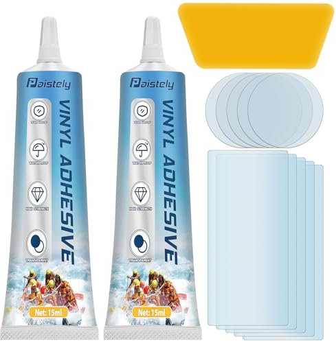 Paddling Pool Repair Kit, Heavy Duty Hot Tub Repair Kit, Waterproof Pool Patch Repair Kit, Swimming Pool Repair Kit for Inflatables, Hot Tubs, Above-Ground Pools, Bouncy Houses (15ml*2)