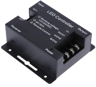OSALADI LED Strip Controller and Dimmer Touch Sensor 6-Key Radio Frequency Wireless Remote for RGB LED Light Strips, Black, Compatible with Home Lighting and Decoration, Battery Not