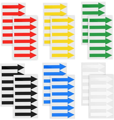72 PCS Directional Arrow Sticker Labels Self-Adhesive Floor Stickers for Classroom Waterproof Arrow Sign Multicolor Directional Sign Removable Label for Floor Wall