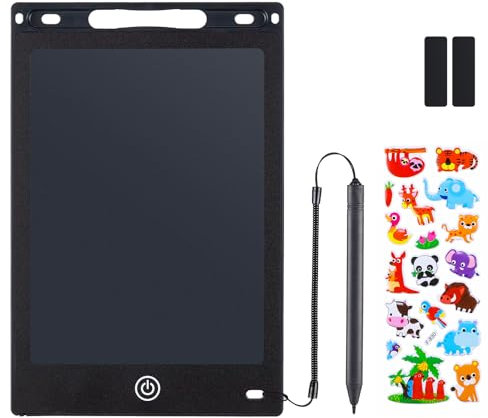 Coozlon LCD Writing Tablet for Kids, 8.5 Inch Erasable LCD Drawing Tablet for Kids with Lock Function Drawing Board for Doodle Drawing and Memo Lists,Free Animal Cartoon Stickers, Ebony