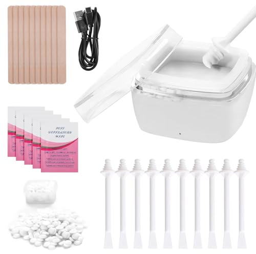 YUFFQOPC Portable Waxing Kit,Complete Nose Waxing Kit for Men,Easy to Use | Nose Wax Kit with 100g Waxing Beads,20 Applicator Sticks,5 Care Oils & Use Cable,Ideal Gift for Men & Women Home Use
