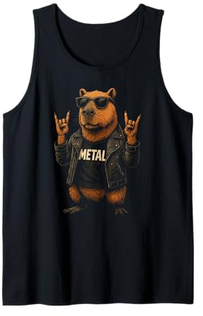 Death Metal Musik Capybara Heavy Metal Rock Musik Band Tank Top