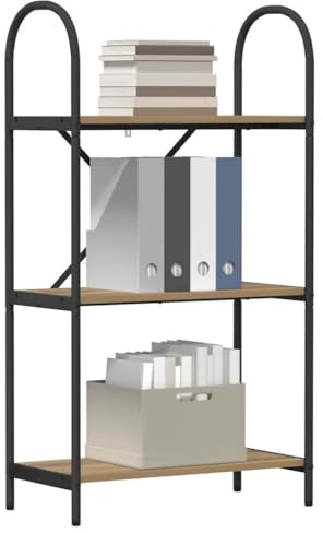 vidaXL Rectangular Bookcase Storage Unit for Books, Modern Standalone Furniture for Dining Room
