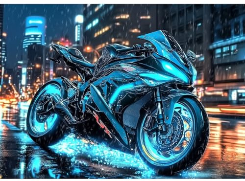 CEOVR Motorrad Diamond Painting Bilder Kit Erwachsene,5D Diamond-painting 30x40cm,Diamant Art Set,Cyberpunk Stil