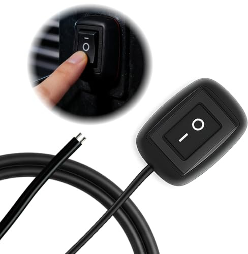 1 pezzo Interruttore a pulsante universale tipo adesivo, interruttore SPST ON/OFF impermeabile, 12V–230V 10A pulsante per auto, moto, barra LED, fendinebbia, DIY