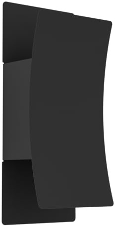 EGLO LED Wandleuchte außen Montarello, Wand Außenleuchte | Außenlampe mit Dip Switch, Metall in Schwarz, wamrweiß, neutralweiß, kaltweiß, IP44