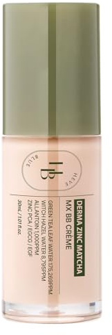 HEVEBLUE Derma Zinc Matcha MX BB Cream 3.0 Fair – Lightweight Creamy BB with Hydrating Adherence, Gentle for Sensitive Skin, Natural Skin Correction, No Gray Cast, Green Tea, 6 Shades