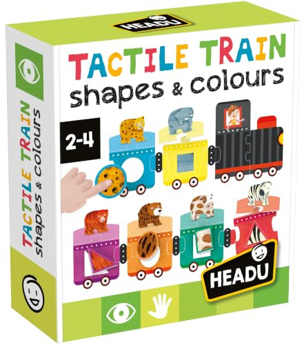 HEADU - Shapes & Colors Tactile Train - Original Drei-Phasen-Lernsystem | Sensorischer Zug zum Lernen von Formen und Farben, Lernspiel für Kinder 2-4 Jahre, Geschenk zu Weihnachten Ostern, hergestellt