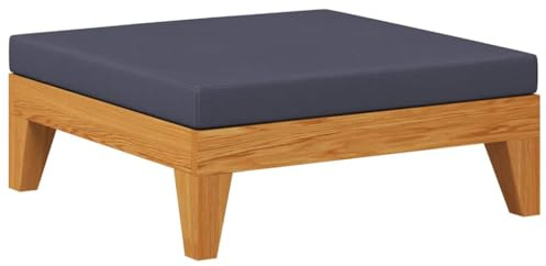 Mhdvray Repose-pieds de jardin modulaire en bois massif d'acacia - 66 x 66 x 20 cm - Gris foncé - Peu encombrant - Canapé d'extérieur - Convient également comme table d'appoint pour balcon, terrasse