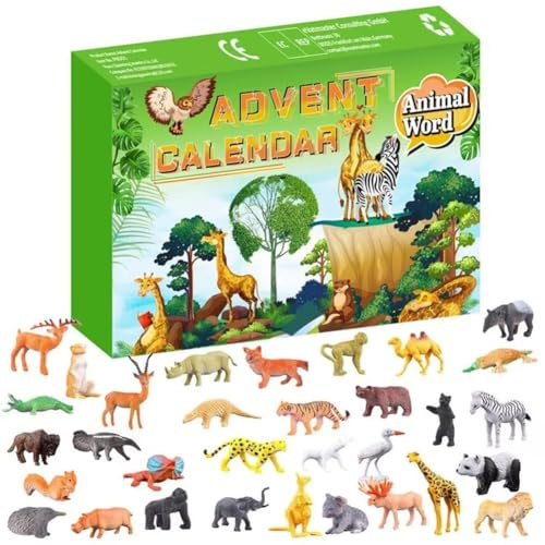 KikoSpark 24 Tiere Countdown-Kalender-Set Frohe Weihnachten Adventskalender Weihnachten Zuhause Dekoratives DIY Geschenk Partybedarf