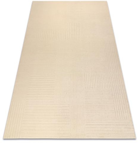 rugsx Wollteppich TEXTURA 488.10.LA100 OSTA - modern - Linien, geometrisch strukturell Creme 135x200 cm