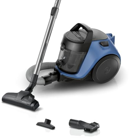 Bosch, Serie 2, aspirapolvere senza sacco, BGS05AM, blu | Leggero, Compatto, Bocchetta 2in1 per fessure e mobili, Sistema Filtrante Igienico, Set di accessori
