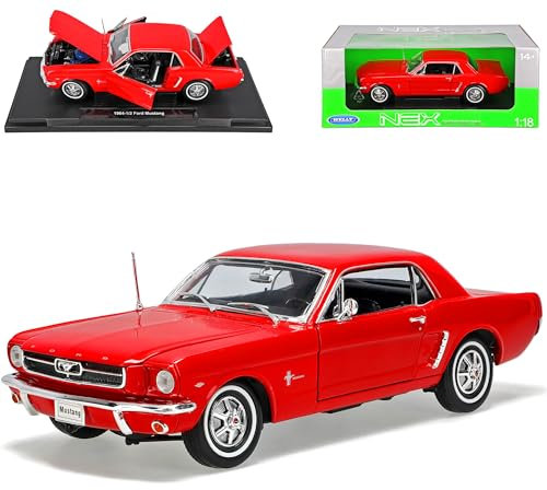 Welly Defekte Verpackung Ford Mustang 1964 1/2 Rot Red Coupe Metallmodell 1/18 Modellauto Modell Auto