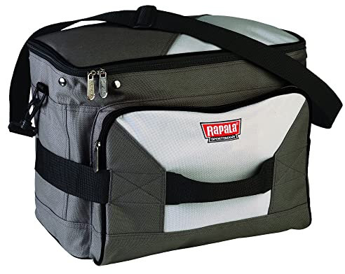 Rapala Unisex-Adult Angeltasche-Tasche für Angler-Angelzubehör-Sportsman Serie-Fischköder 40x30x21cm, Grau/Schwarz, Einzigartig