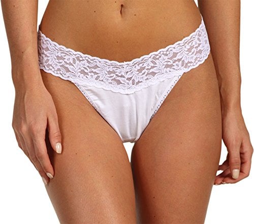 Hanky Panky Supima Cotton Original Rise Thong with Lace