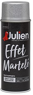 Julien Peinture Aérosol Intérieure et Extérieure Color Touch Effet - Gris Alu 400 ml Effet Martelé