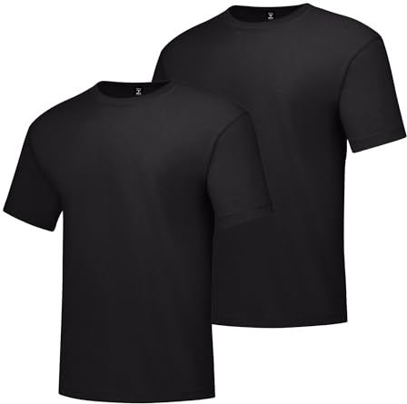 Hanes Men's Short Sleeve Beefy-T (Pack of 2), Black, Small