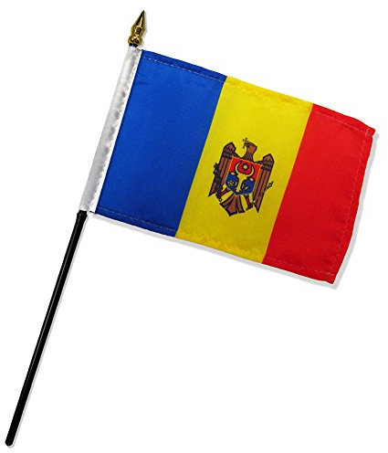 qualità Standard Bandiere One Dozen Moldova Bandiera Stick, 4 da 15,2 cm