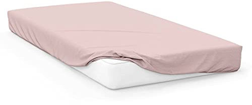 Soleil d'ocre Drap Housse Jersey de Coton, Rose, 160 x 200 cm