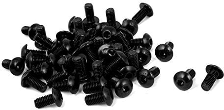 sourcing map M5x 10mm Knopfkopf Innensechskantschraube Schwarz 50Stk