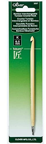 clover Takumi Tunesische Häkelnadel aus Bambus, braun, 6.5 Height Width x 0.2 Length