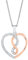 Amor Kette mit Anhänger 925 Sterling Silber Damen Halsschmuck, mit Zirkonia synth., 45 cm, Bicolor, Herz, Kommt in Schmuck Geschenk Box, 9270750