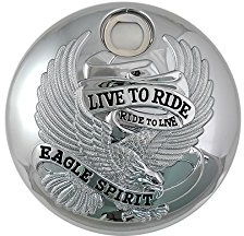 Abdeckung für Tankdeckel Chrom Witch Live to Ride FLT Fuel Tank Konsolentür für Motorrad Harley Davidson Touring FLT ab 2008