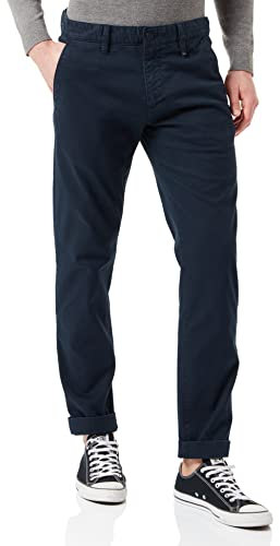 Marc O'Polo Herren Chinohose mit Stretch-Anteil Shaped Fit, Blau (Total Eclipse), W31/L34