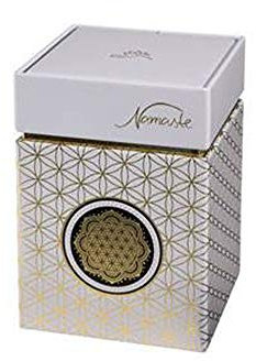 Goebel Teedose Blume des Lebens aus Metall in der Farbe Weiß-Gold, Maße: 7,5cm x 7,5cm x 11cm, 27-051-10-1