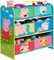 Official Peppa Pig Children's Storage Unit - Wooden Shelves with 6 Fabric Containers for Toys and Book Organisation in Bedroom, Playroom