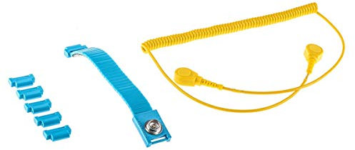 ESD Armband Verstellbar mit Kabel Einadrig, 10mm Druckknopf, 1MΩ, 1.8m
