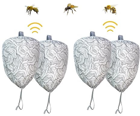 Plai 4 Pack Wasp Repellent for Outdoor Areas Weather Resistant Decoy False Wasp Nests, Garden Wasp Deterrent, No More Wasp